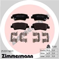 Remblokkenset, schijfrem ZIMMERMANN, u.a. fÃ¼r Hyundai, KIA, Ssangyong