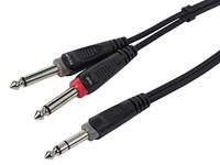 Monoprice 1/4 inch TRS 1/4 inch TS Male Insert Cable Cord - Black, 10 Feet, zwart, 1