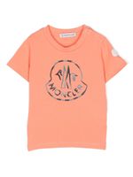 Moncler Enfant t-shirt en coton à logo imprimé - Orange