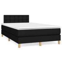 vidaXL Boxspring met matras stof zwart 120x190 cm, bed, boxspringbed, tweepersoonsbed, slaapmeubel, boxspring bed, bed met matras, bedframe, ledikant