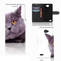 LG Bello 2 Telefoonhoesje met Pasjes Kat