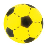 Softbal foam - voetbal print - geel - zacht - 20 cm - speelgoed ballen