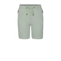 Jill & Mitch by Shoeby slim fit sweatshort Leonard met tekst lichtgroen