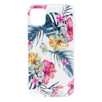 Shop4 - iPhone 11 Pro Hoesje - Zachte Back Case Bloemen en Bladeren Gekleurd