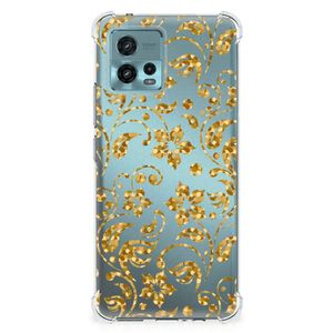 Motorola Moto G72 Case Gouden Bloemen