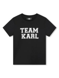 Karl Lagerfeld Kids t-shirt en coton biologique à slogan imprimé - Noir