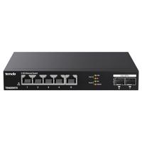 Tenda TEM2007X, 5-poorts 2,5G Ethernet-schakelaar, onbeheerde 2,5 Gb-switch met 5 x 2,5G-poorten en 2 x 10 Gb SFP+-sleuven, 50 Gbps schakelcapaciteit, Plug & Play, Desktop/wandmontage, ventilatorloos