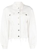 Lanvin veste en jean à effet usé - Blanc