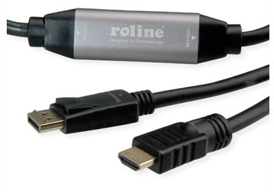 ROLINE 11.04.5777 video kabel adapter 10 m HDMI Type A (Standaard) DisplayPort Zwart