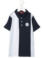 Aigner Kids polo rayé à patch logo - Bleu