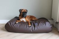 Dog's Companion® Hondenbed chocolade bruin leather look large