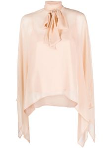 P.A.R.O.S.H. blouse en soie à col lavallière - Tons neutres