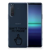 Sony Xperia 5II Silicone-hoesje Finger Don't Touch My Phone - thumbnail