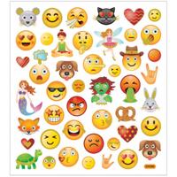 Creotime stickervel emojis 16,5 x 15 cm 46 stuks