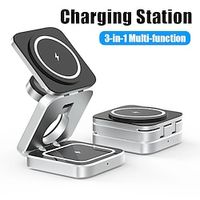 3 in 1 opvouwbare draadloze oplader stand dock magnetisch snellaadstation voor ios horloge 8 7 draagbare standaard voor iphone 14 13 Lightinthebox