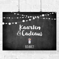 Poster kaarten en cadeaus festival krijtbord