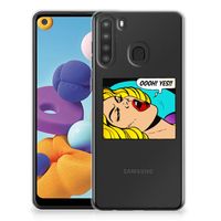 Samsung Galaxy A21 Silicone Back Cover Popart Oh Yes - thumbnail