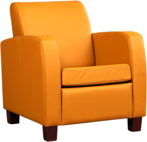 Gele leren landelijke fauteuil Joy - poot hout zwart - Toledo Leer Leem (geel leer)