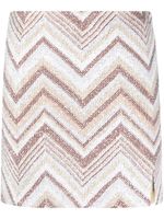 Missoni sequin-embellished zigzag-woven miniskirt - Blanc - thumbnail