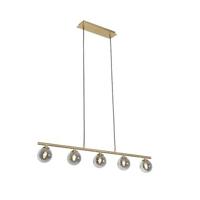 QAZQA Moderne hanglamp goud 100 cm 5-lichts met smoke glas - Athens