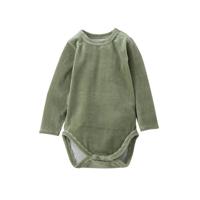 Little Indians newborn baby romper lange mouwen corduroy groen
