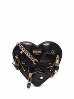 Moschino sac à bandoulière Heart Biker en cuir - Noir