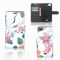 Wiko Rainbow Jam Telefoonhoesje met Pasjes Bird Flowers