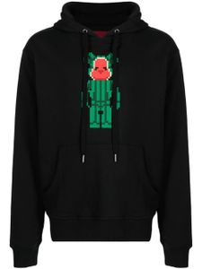 Mostly Heard Rarely Seen 8-Bit Watermelon Bear cotton hoodie - Noir