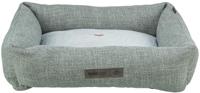 TRIXIE Viviana 37540, 60 x 50 cm, in blauw-grijs, hoekig knuffelbed met zachte fluwelen hoes, hondenmand voor kleine honden, vast geïntegreerd kussen, antislip bodem, zacht en wasbaar