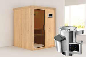 Karibu | Minja Sauna | Antracietglas | Kachel 3,6 kW Externe Bediening