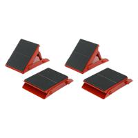 Wielkeggen set - 4x - rood/zwart - metaal - 13 x 14 cm - voor aanhangers/caravans - thumbnail