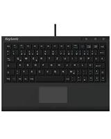 KeySonic Extra mini toetsenbord met touchpad, USB-kabel (2 m), volledige toetsenomtrek, SoftSkin, zwart