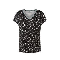 Didi jersey top Colour Me In met all over print zwart/wit/lichtblauw