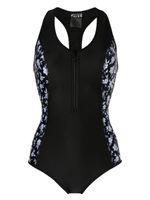 Duskii maillot de bain zippé à fleurs - Noir