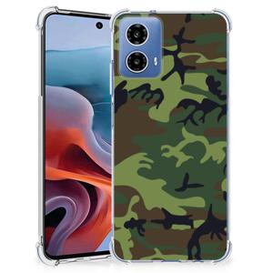 Motorola Moto G34 Doorzichtige Silicone Hoesje Army Dark