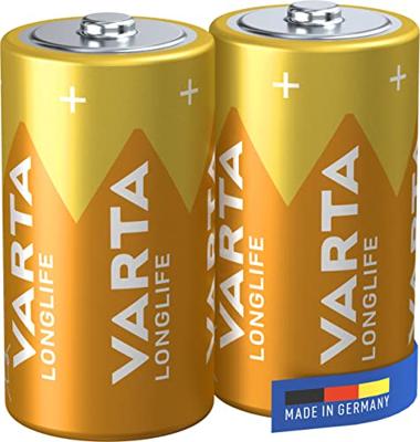 VARTA Longlife C Baby LR14 Batterij (verpakking met 2 stuks) Alkaline Batterijen - Made in Germany - ideaal voor afstandsbediening radio wekker en klok