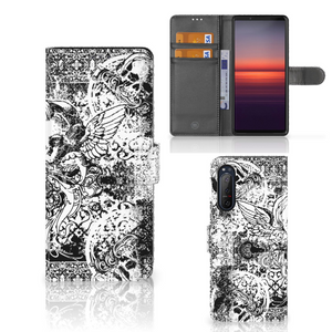 Telefoonhoesje met Naam Sony Xperia 5II Skulls Angel