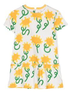 Stella McCartney Kids robe mi-longue à fleurs - Blanc