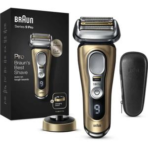 Braun Series 9 9419s Wet&Dry Scheerapparaat Met scheerblad Trimmer Zwart, Goud