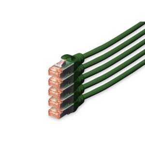 Digitus DK-1644-100-G-5 RJ45 Netwerkkabel, patchkabel CAT 6 S/FTP 10.00 m Groen Folie afscherming, Afscherming totaal, Afgeschermd, Halogeenvrij, Simplex,