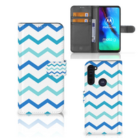 Motorola Moto G Pro Telefoon Hoesje Zigzag Blauw