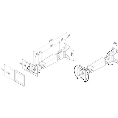 Roline Monitor-wandbeugel 1-voudig Zilver (metallic)