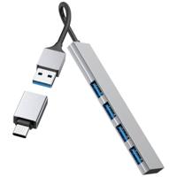 Hama 00200141 interface hub USB 3.2 Gen 1 (3.1 Gen 1) Type-A 5000 Mbit/s Grijs - thumbnail