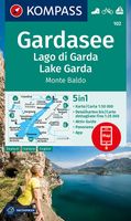 Wandelkaart 102 Gardasee - Lago di Garda - Lake Garda | Kompass - thumbnail