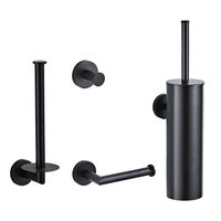 Saniclear Nero toilet accessoiresset 4-delig zwart mat - thumbnail