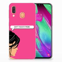 Samsung Galaxy A40 Silicone-hoesje Woman Don't Touch My Phone - thumbnail