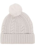 N.Peal bonnet en maille torsadée à pompon - Gris