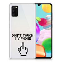 Samsung Galaxy A41 Silicone-hoesje Finger Don't Touch My Phone