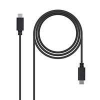NanoCable 10.01.2301 – kabel 3A USB-C naar USB-C, USB 2.0, stekker op stekker, zwart, 1 m
