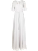 Marchesa Notte Bridesmaids robe longue à manches drapées - Gris